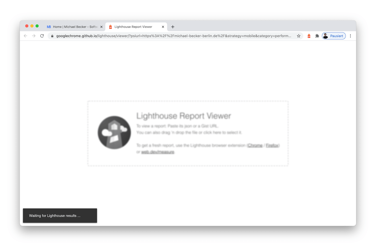 Screenshot of the verification by Lighthouse extension