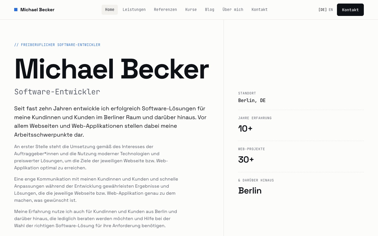 Startseite von michael-becker-berlin.de – ohne Cookie-Banner