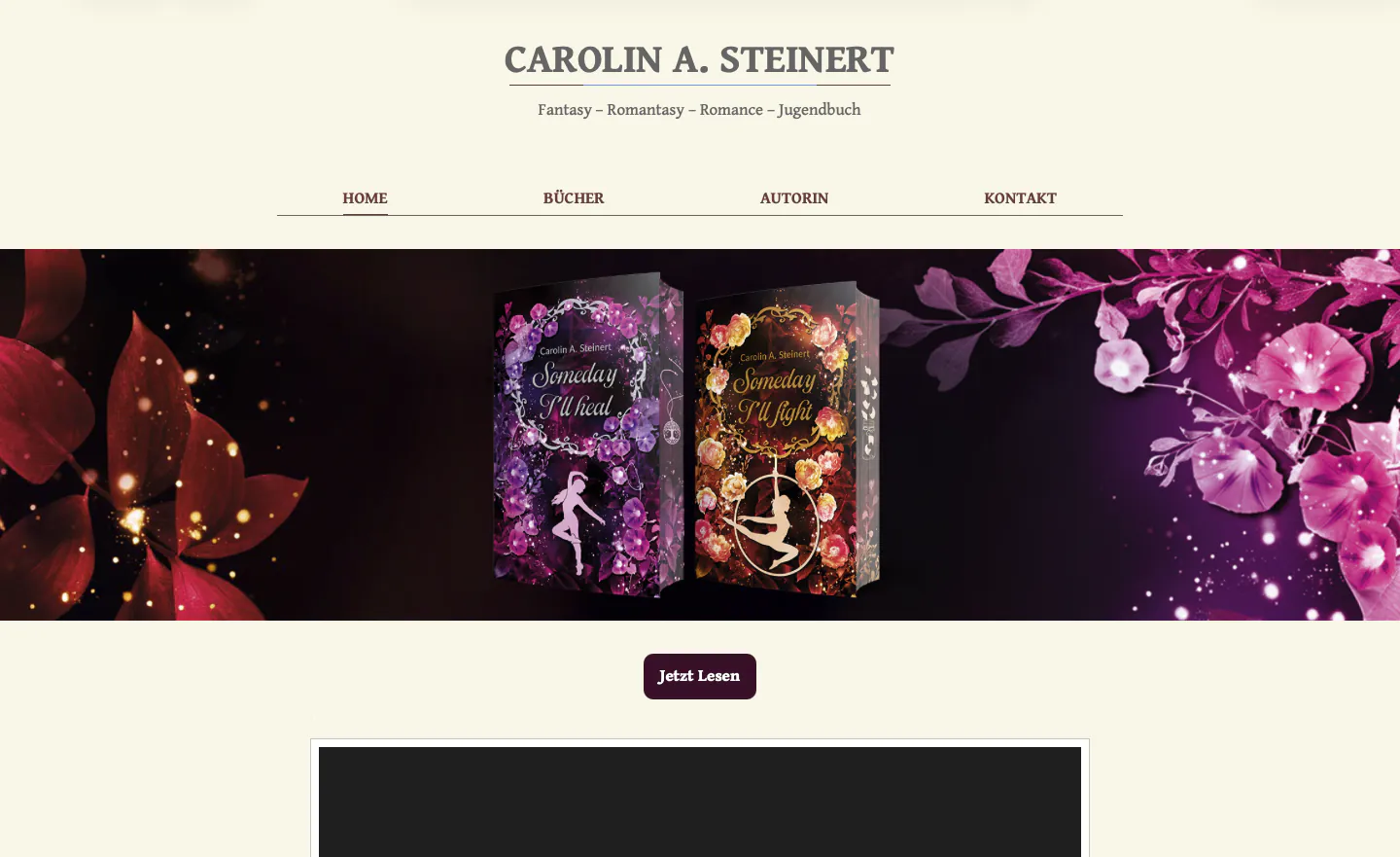 Screenshot from carolinsteinert.de website