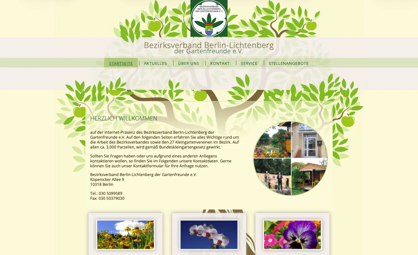 Screenshot of gartenfreunde-liberg.de website