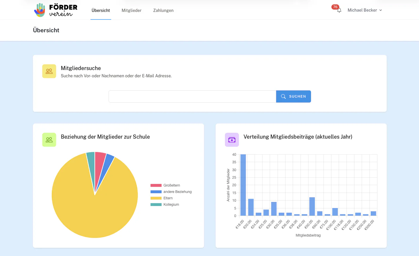 Screenshot of mitgliederverwaltung.app website