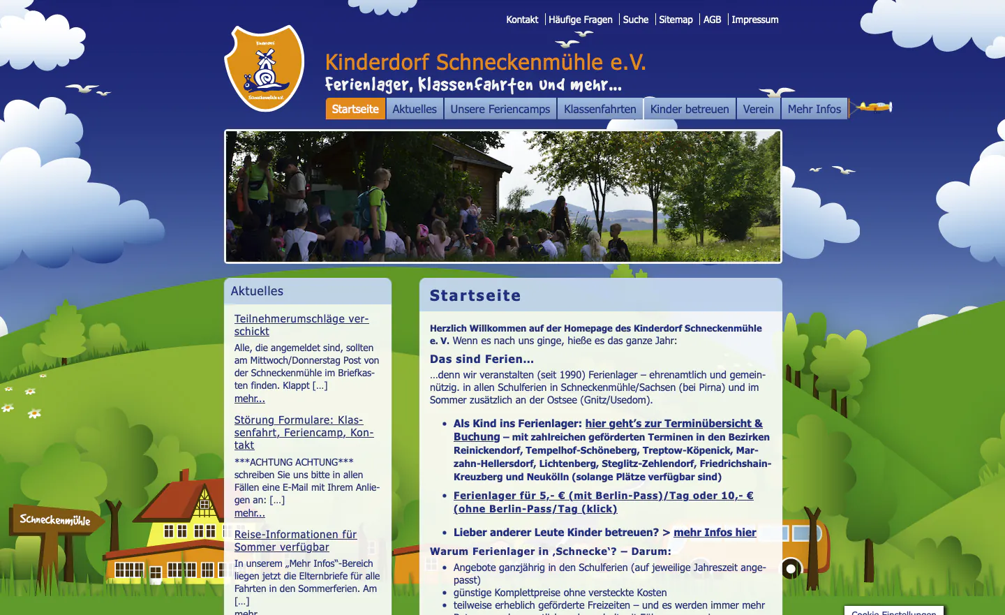 Screenshot of schneckenmuehle.de website